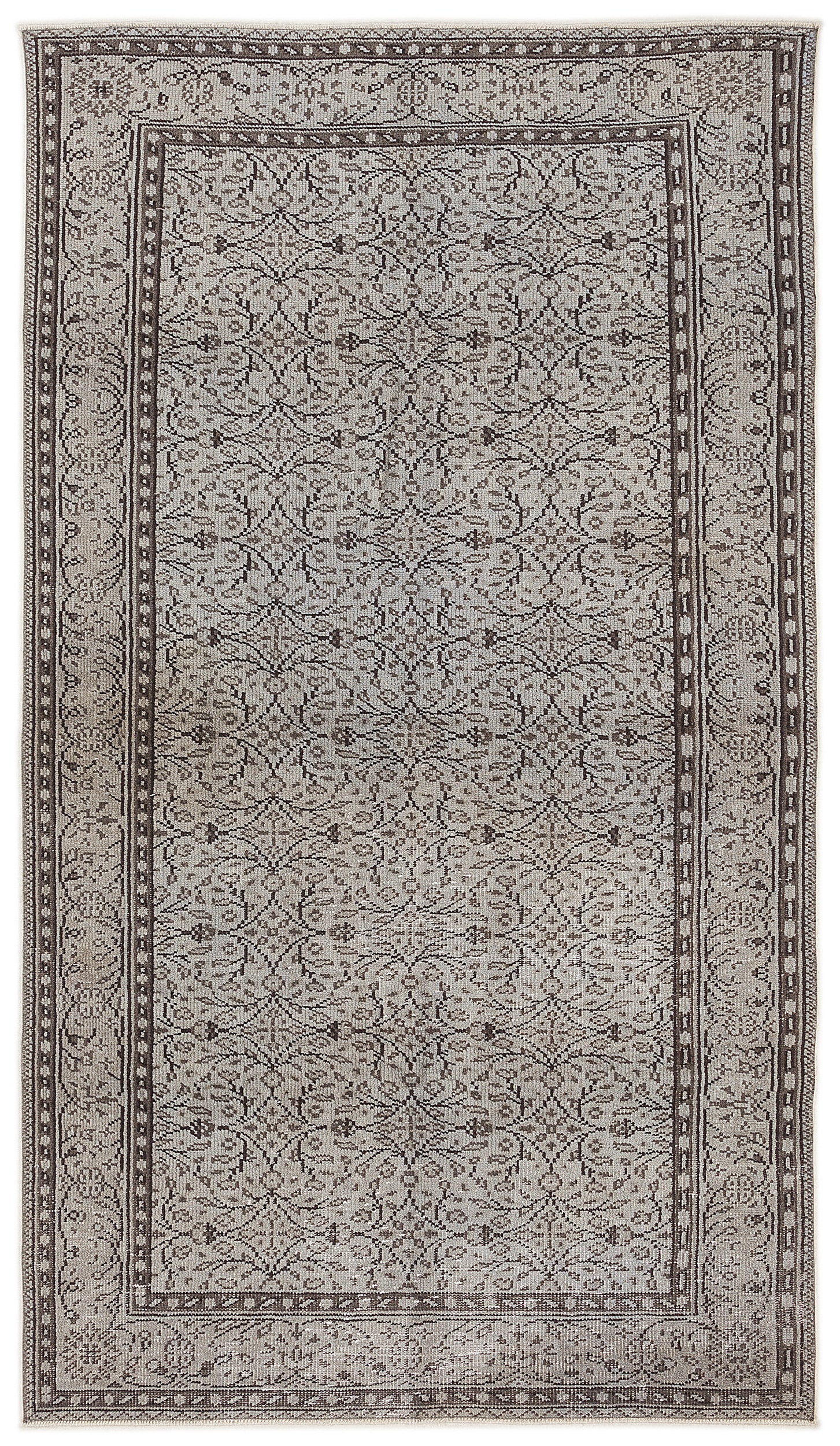 Blue Over Dyed Vintage Rug 4'11'' x 8'10'' ft 150 x 268 cm
