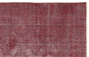 Red Over Dyed Vintage Rug 6'4'' x 9'3'' ft 193 x 281 cm
