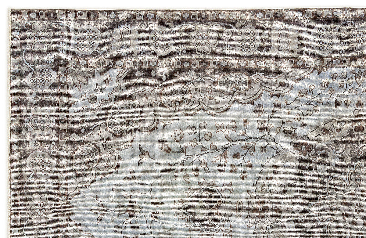 Blue Over Dyed Vintage Rug 5&#39;1&#39;&#39; x 8&#39;7&#39;&#39; ft 156 x 261 cm