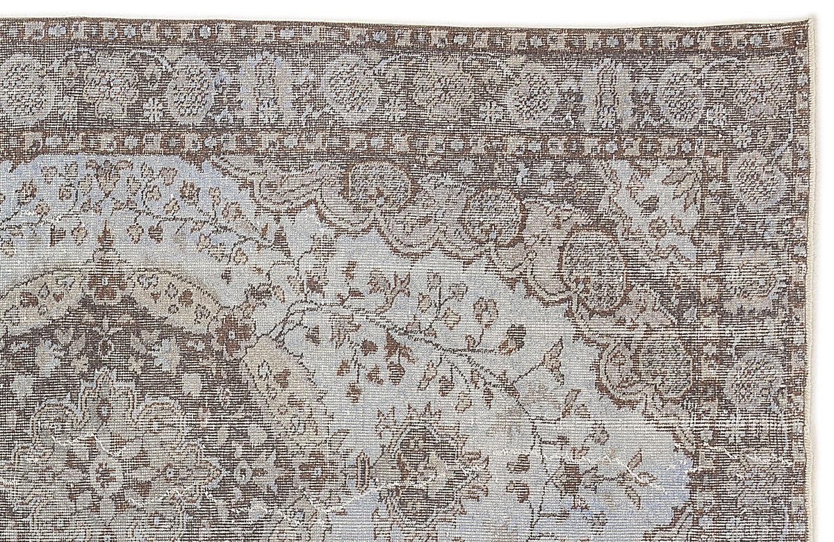 Blue Over Dyed Vintage Rug 5&#39;1&#39;&#39; x 8&#39;7&#39;&#39; ft 156 x 261 cm