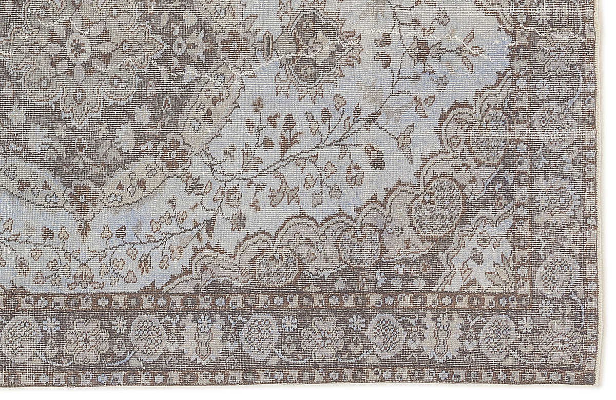 Blue Over Dyed Vintage Rug 5&#39;1&#39;&#39; x 8&#39;7&#39;&#39; ft 156 x 261 cm