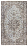 Blue Over Dyed Vintage Rug 5'1'' x 8'7'' ft 156 x 261 cm
