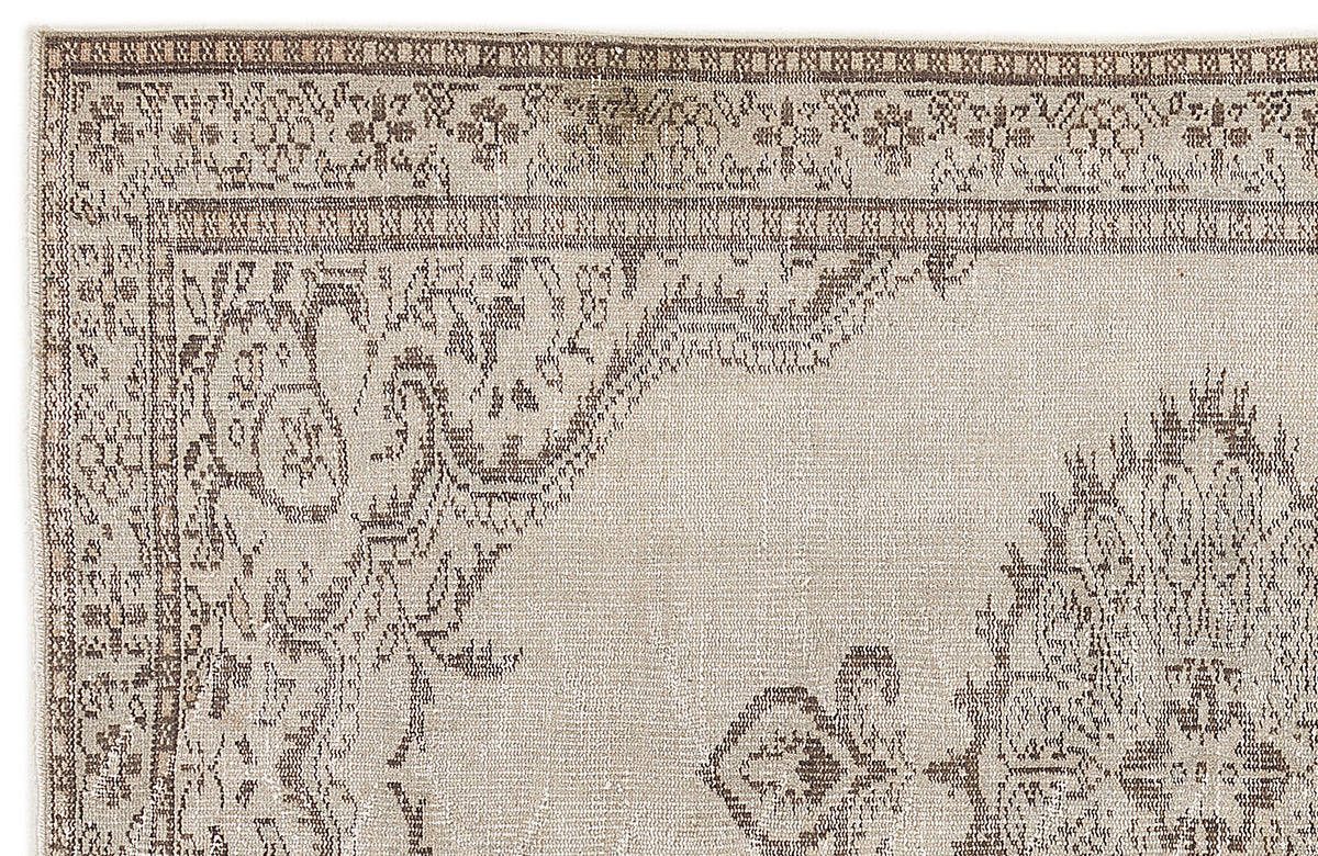 Beige Over Dyed Vintage Rug 5&#39;5&#39;&#39; x 8&#39;2&#39;&#39; ft 166 x 250 cm