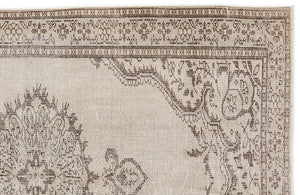 Beige Over Dyed Vintage Rug 5'5'' x 8'2'' ft 166 x 250 cm