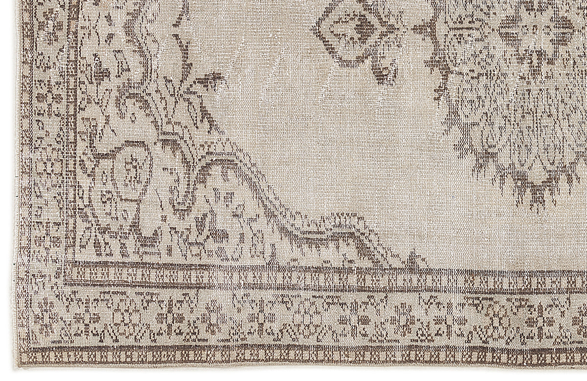 Beige Over Dyed Vintage Rug 5&#39;5&#39;&#39; x 8&#39;2&#39;&#39; ft 166 x 250 cm