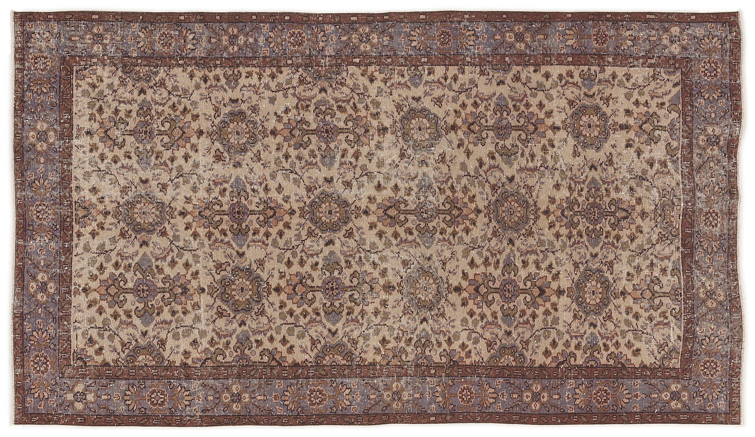 Naturel Over Dyed Vintage Rug 5'1'' x 9'0'' ft 156 x 275 cm