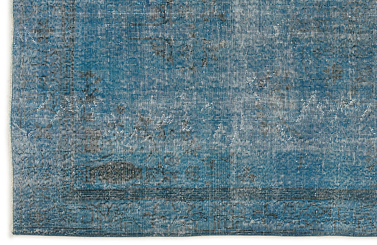 Turquoise  Over Dyed Vintage Rug 5&#39;1&#39;&#39; x 9&#39;5&#39;&#39; ft 155 x 287 cm