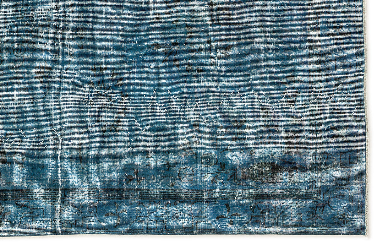 Turquoise  Over Dyed Vintage Rug 5&#39;1&#39;&#39; x 9&#39;5&#39;&#39; ft 155 x 287 cm
