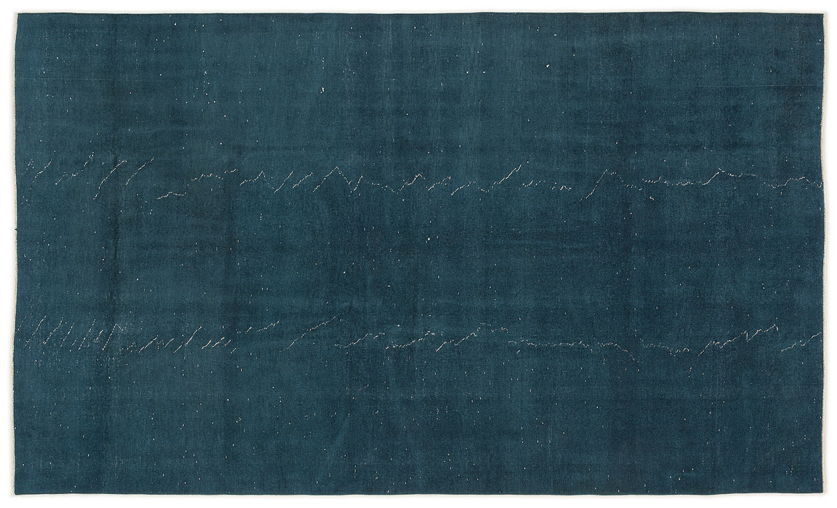 Turquoise  Over Dyed Vintage Rug 5&#39;7&#39;&#39; x 9&#39;3&#39;&#39; ft 170 x 283 cm