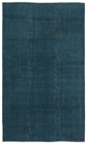 Turquoise  Over Dyed Vintage Rug 5'7'' x 9'3'' ft 170 x 283 cm