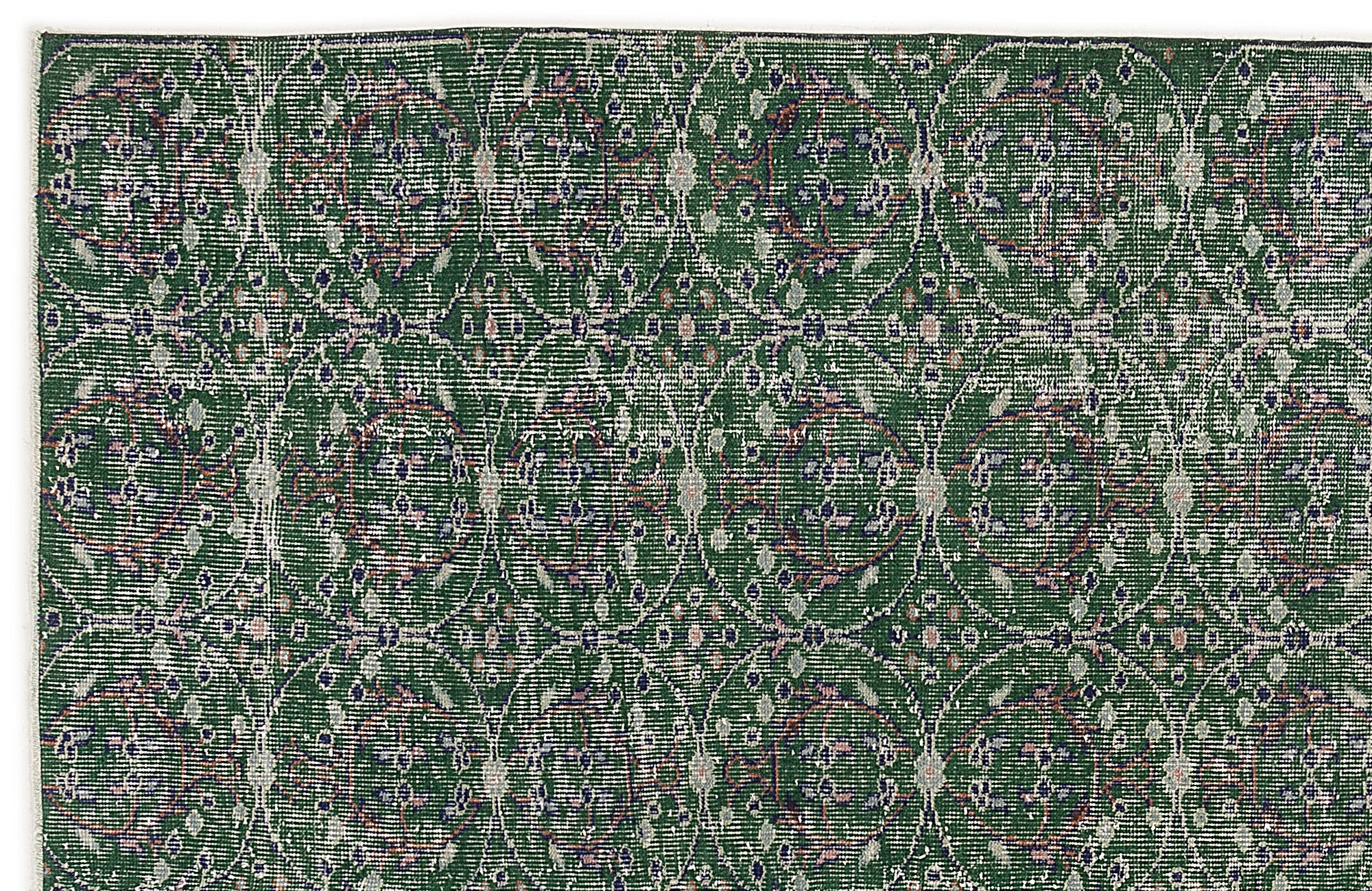Green Over Dyed Vintage Rug 5'8'' x 8'11'' ft 172 x 272 cm