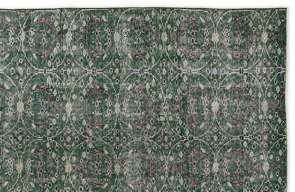 Green Over Dyed Vintage Rug 5'8'' x 8'11'' ft 172 x 272 cm