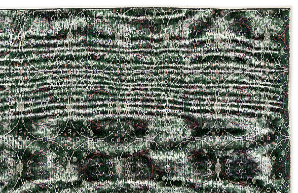 Green Over Dyed Vintage Rug 5&#39;8&#39;&#39; x 8&#39;11&#39;&#39; ft 172 x 272 cm