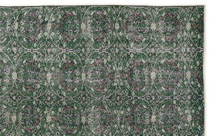 Green Over Dyed Vintage Rug 5'8'' x 8'11'' ft 172 x 272 cm