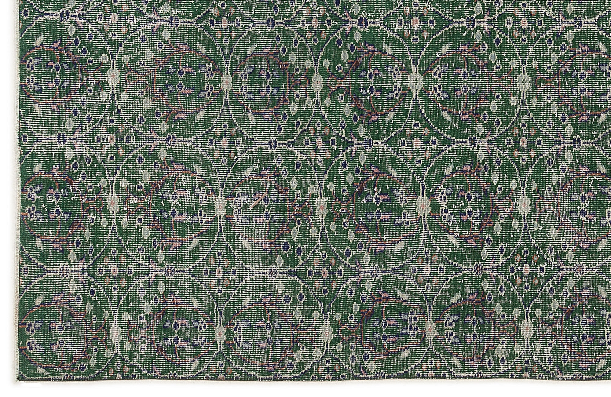 Green Over Dyed Vintage Rug 5'8'' x 8'11'' ft 172 x 272 cm