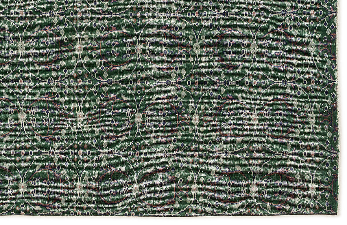 Green Over Dyed Vintage Rug 5&#39;8&#39;&#39; x 8&#39;11&#39;&#39; ft 172 x 272 cm