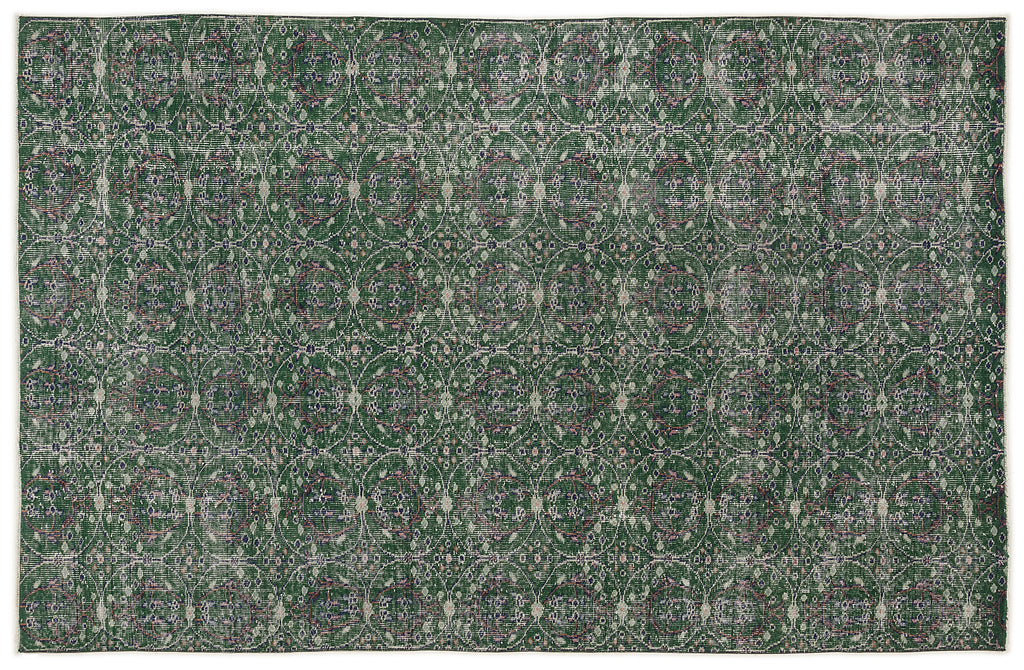 Green Over Dyed Vintage Rug 5'8'' x 8'11'' ft 172 x 272 cm