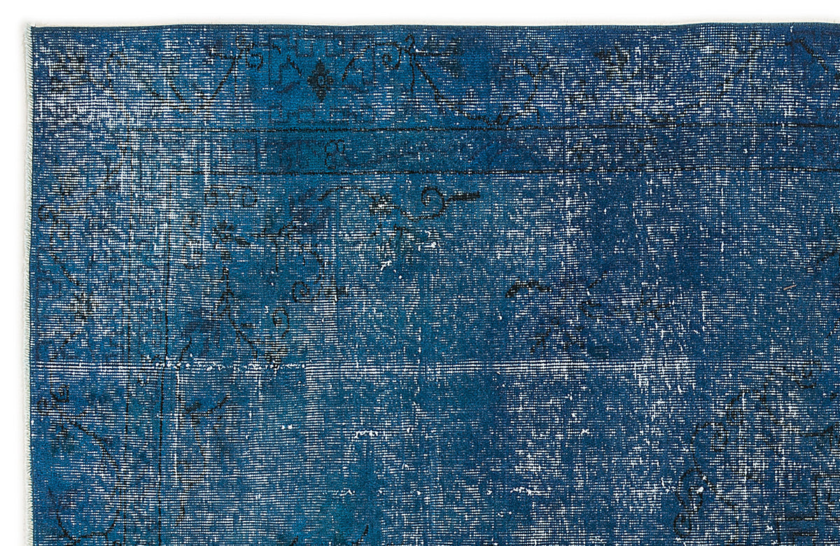 Turquoise  Over Dyed Vintage Rug 5&#39;12&#39;&#39; x 9&#39;0&#39;&#39; ft 182 x 275 cm