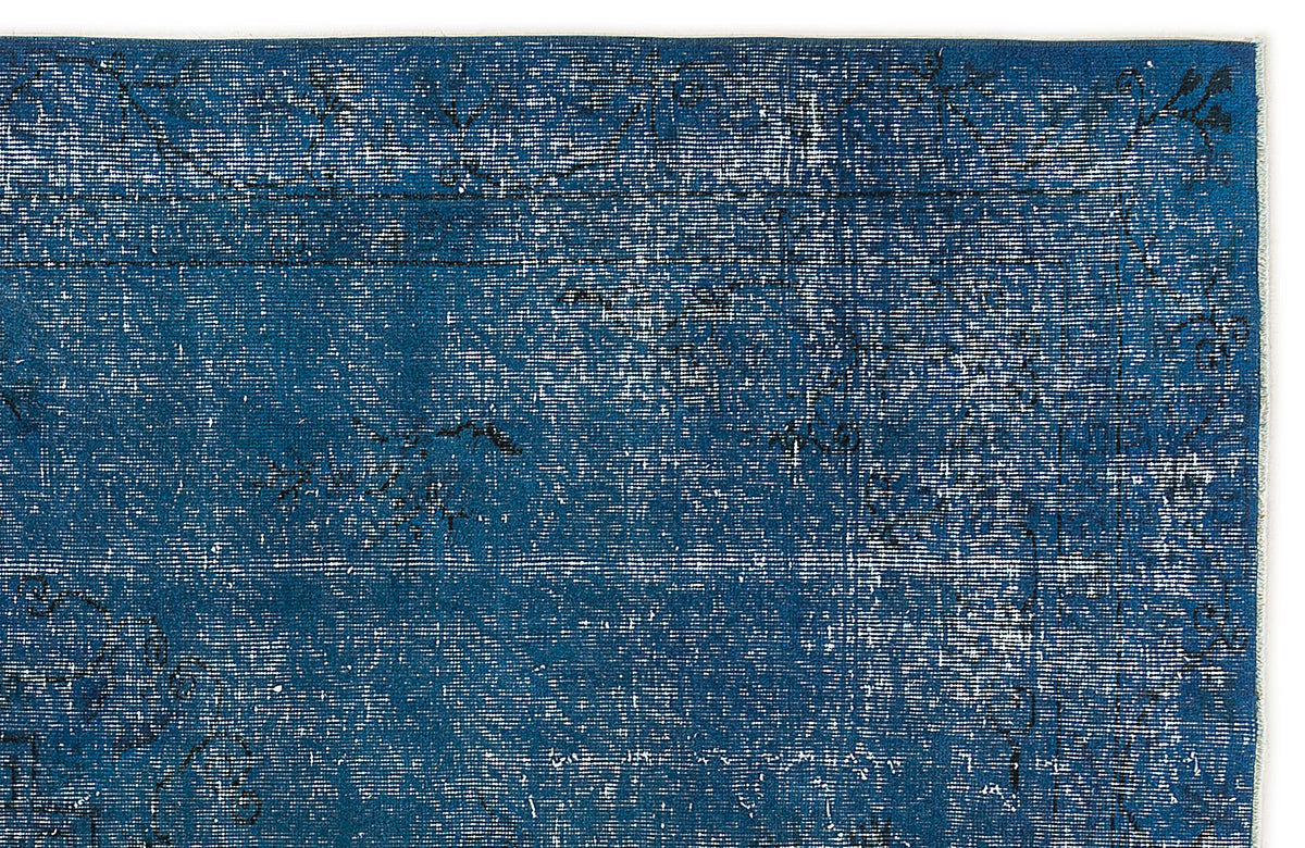 Turquoise  Over Dyed Vintage Rug 5&#39;12&#39;&#39; x 9&#39;0&#39;&#39; ft 182 x 275 cm