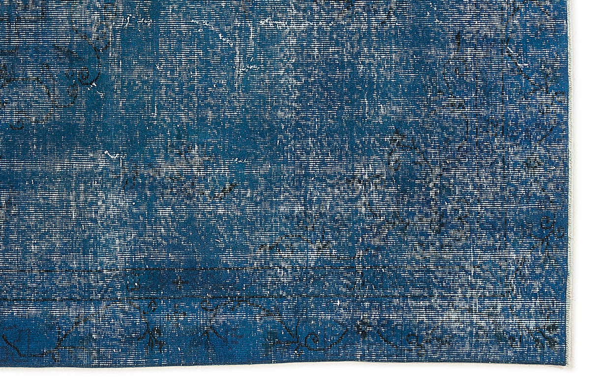 Turquoise  Over Dyed Vintage Rug 5&#39;12&#39;&#39; x 9&#39;0&#39;&#39; ft 182 x 275 cm