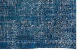 Turquoise  Over Dyed Vintage Rug 5'12'' x 9'0'' ft 182 x 275 cm