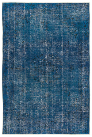 Turquoise  Over Dyed Vintage Rug 5'12'' x 9'0'' ft 182 x 275 cm
