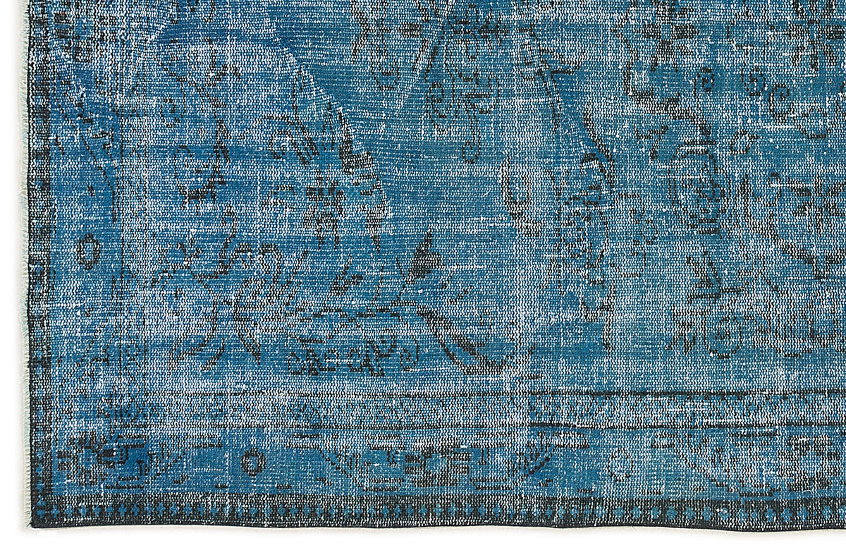 Turquoise  Over Dyed Vintage Rug 5&#39;3&#39;&#39; x 8&#39;7&#39;&#39; ft 160 x 262 cm