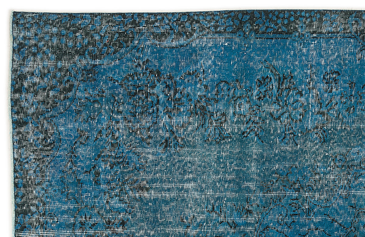 Turquoise  Over Dyed Vintage Rug 5&#39;10&#39;&#39; x 9&#39;1&#39;&#39; ft 178 x 276 cm