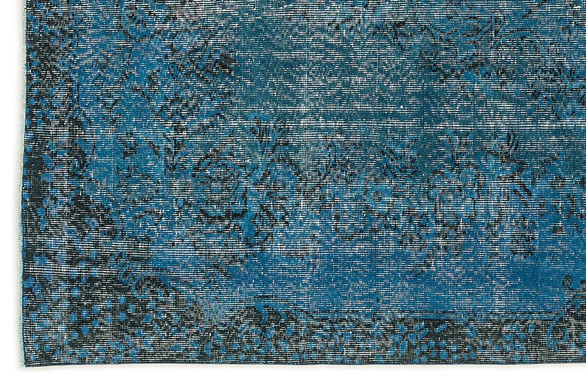 Turquoise  Over Dyed Vintage Rug 5&#39;10&#39;&#39; x 9&#39;1&#39;&#39; ft 178 x 276 cm