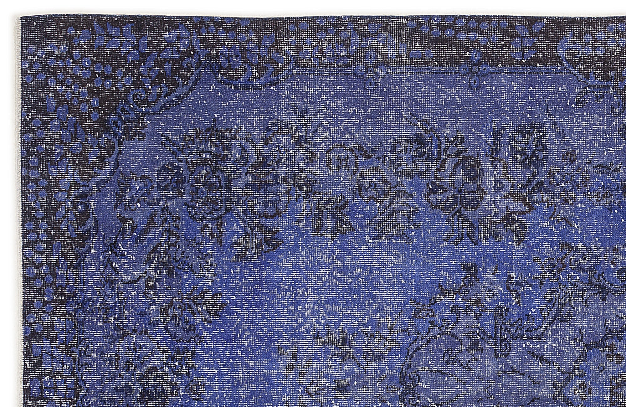 Blue Over Dyed Vintage Rug 5'8'' x 9'5'' ft 173 x 286 cm