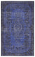 Blue Over Dyed Vintage Rug 5'8'' x 9'5'' ft 173 x 286 cm
