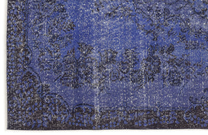 Blue Over Dyed Vintage Rug 5'8'' x 9'5'' ft 173 x 286 cm