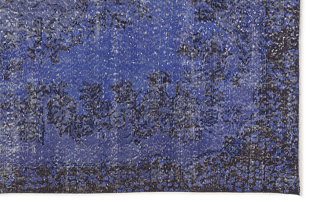 Blue Over Dyed Vintage Rug 5'8'' x 9'5'' ft 173 x 286 cm