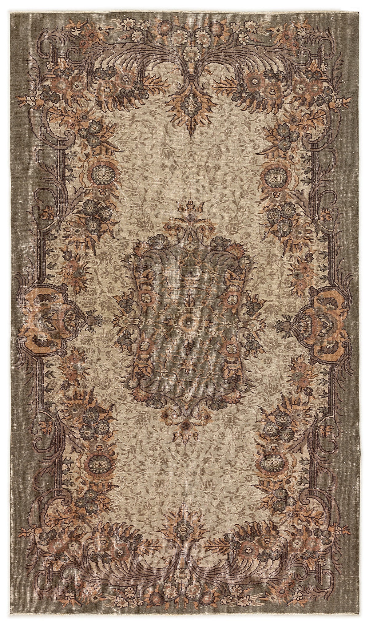 Naturel Over Dyed Vintage Rug 5&#39;3&#39;&#39; x 9&#39;1&#39;&#39; ft 160 x 277 cm