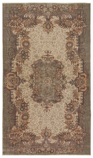 Naturel Over Dyed Vintage Rug 5'3'' x 9'1'' ft 160 x 277 cm