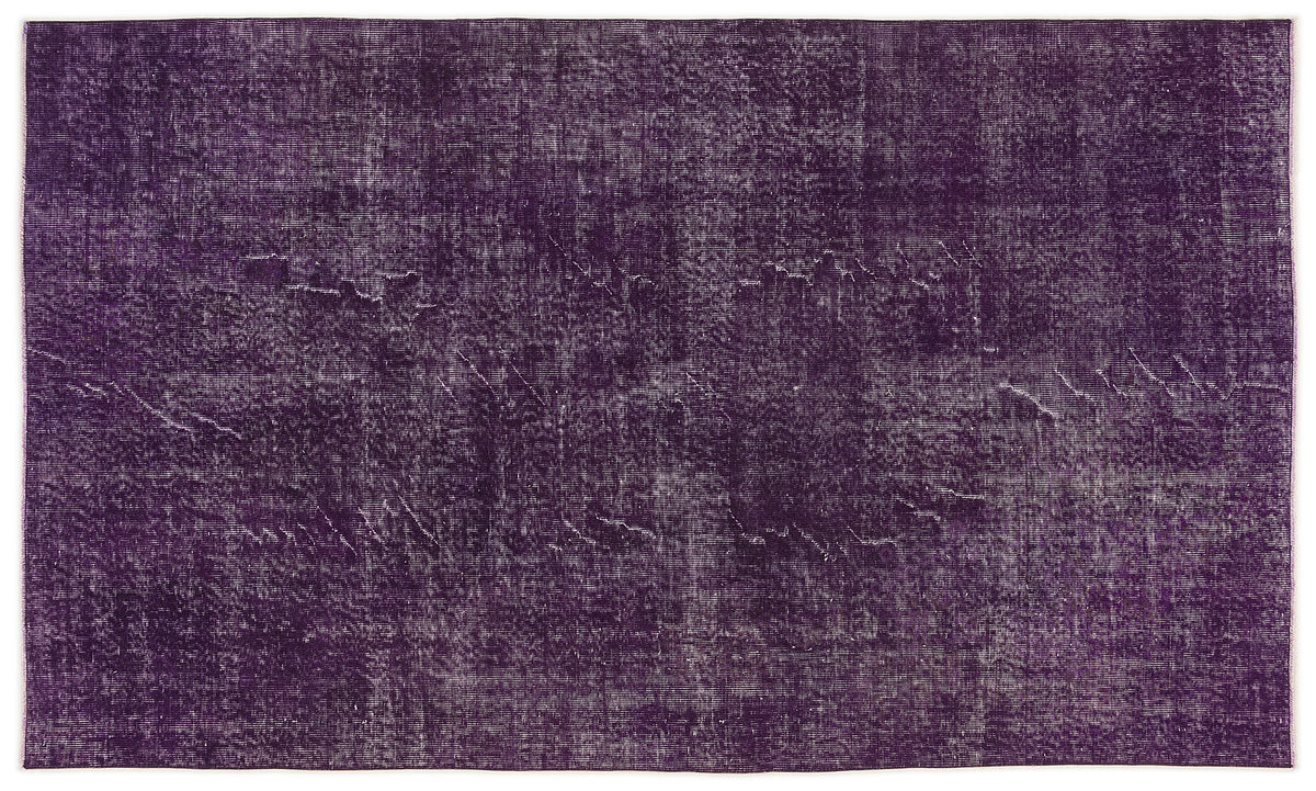 Purple Over Dyed Vintage Rug 5&#39;5&#39;&#39; x 9&#39;3&#39;&#39; ft 166 x 283 cm