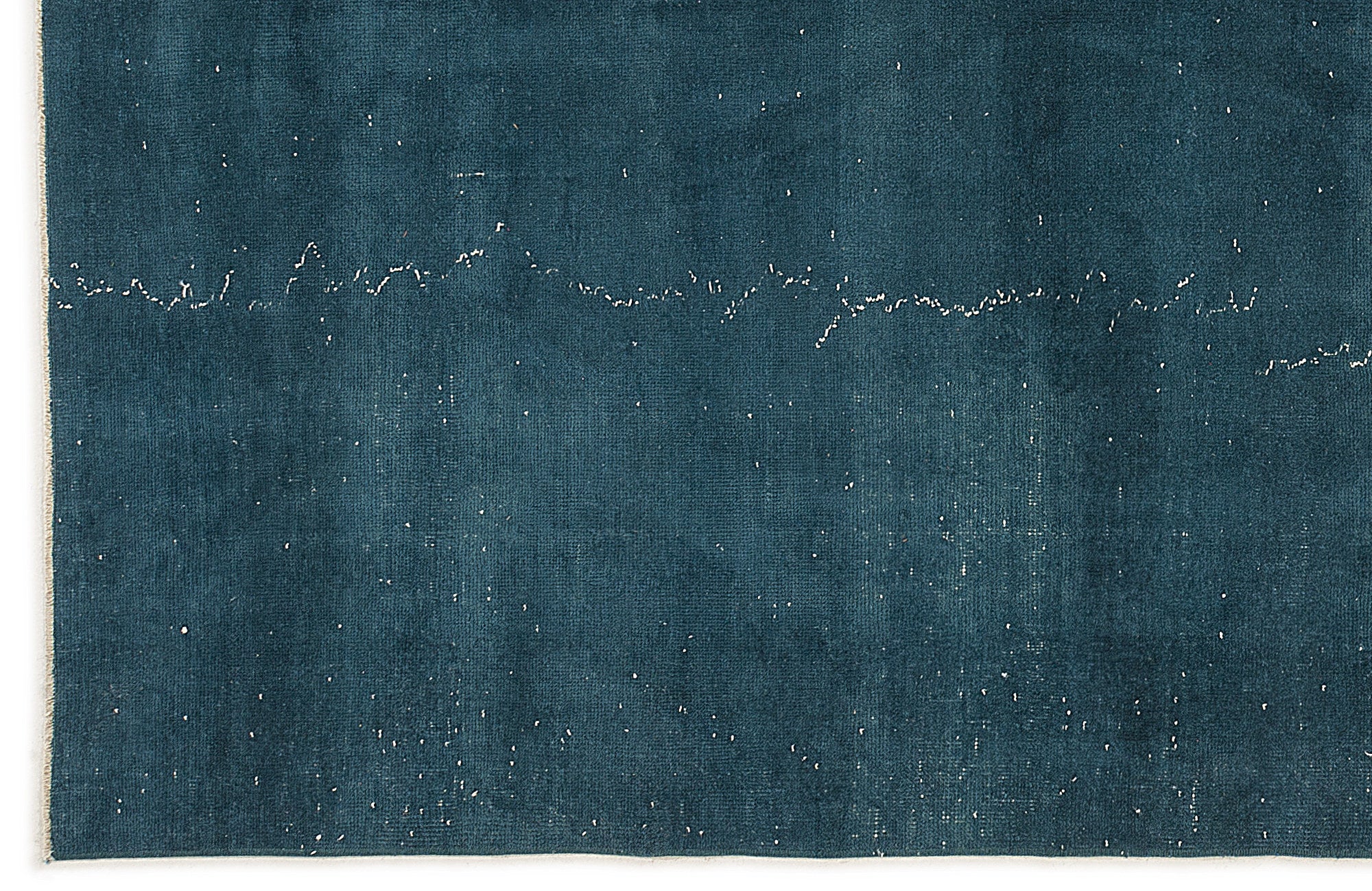 Turquoise  Over Dyed Vintage Rug 5'6'' x 8'4'' ft 168 x 254 cm