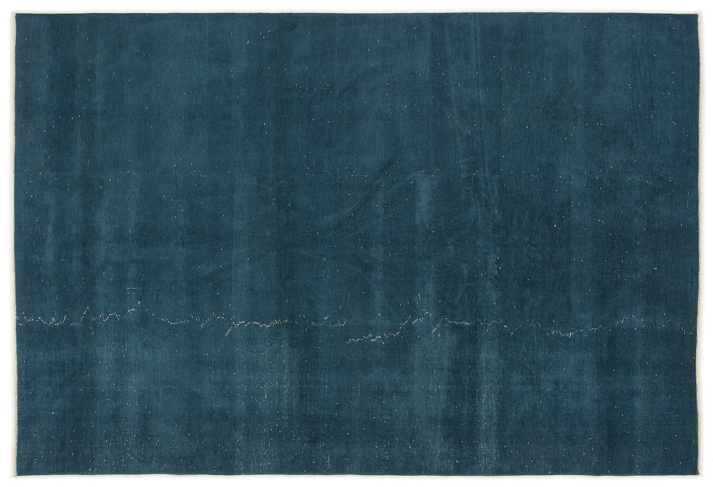 Turquoise  Over Dyed Vintage Rug 5'6'' x 8'4'' ft 168 x 254 cm