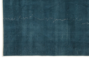 Turquoise  Over Dyed Vintage Rug 5'6'' x 8'4'' ft 168 x 254 cm