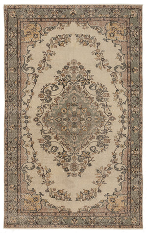 Naturel Over Dyed Vintage Rug 5'7'' x 8'11'' ft 170 x 273 cm