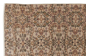 Beige Over Dyed Vintage Rug 6'0'' x 8'8'' ft 184 x 263 cm