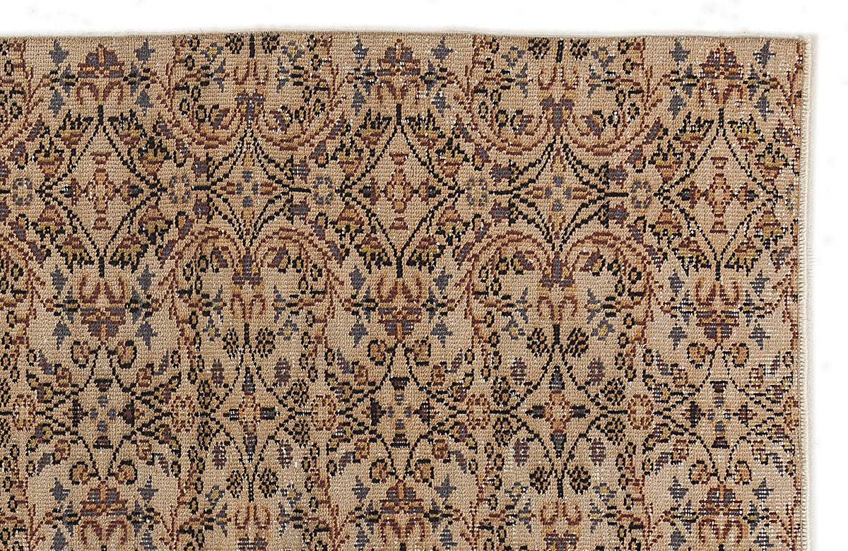 Beige Over Dyed Vintage Rug 6&#39;0&#39;&#39; x 8&#39;8&#39;&#39; ft 184 x 263 cm