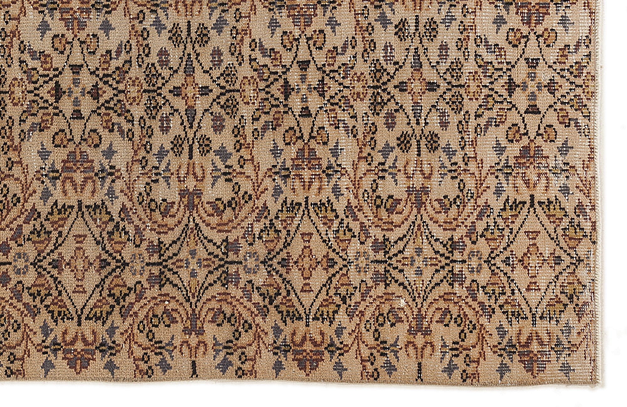 Beige Over Dyed Vintage Rug 6'0'' x 8'8'' ft 184 x 263 cm