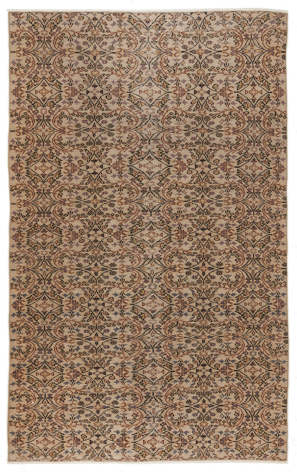 Beige Over Dyed Vintage Rug 6'0'' x 8'8'' ft 184 x 263 cm