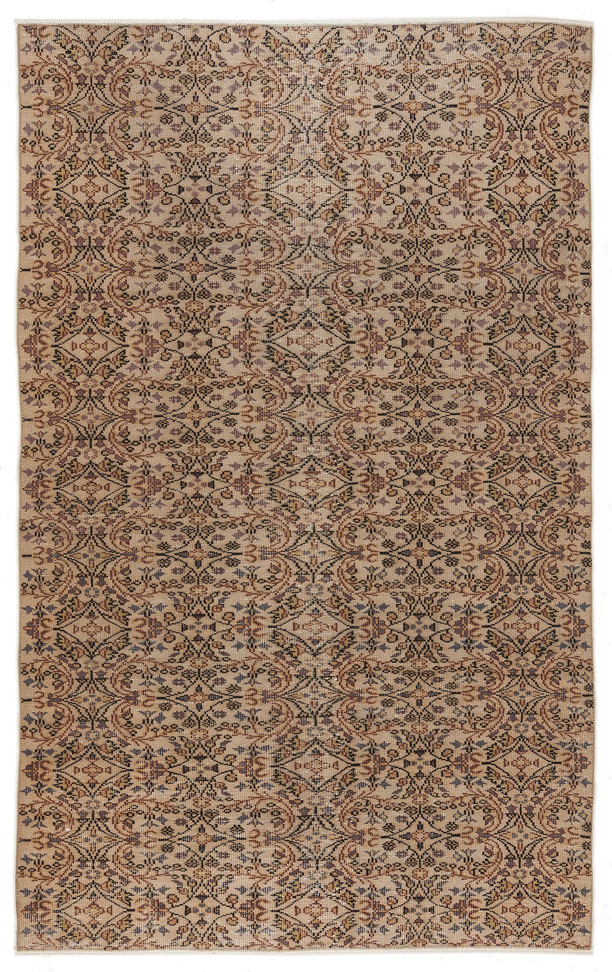 Beige Over Dyed Vintage Rug 6&#39;0&#39;&#39; x 8&#39;8&#39;&#39; ft 184 x 263 cm