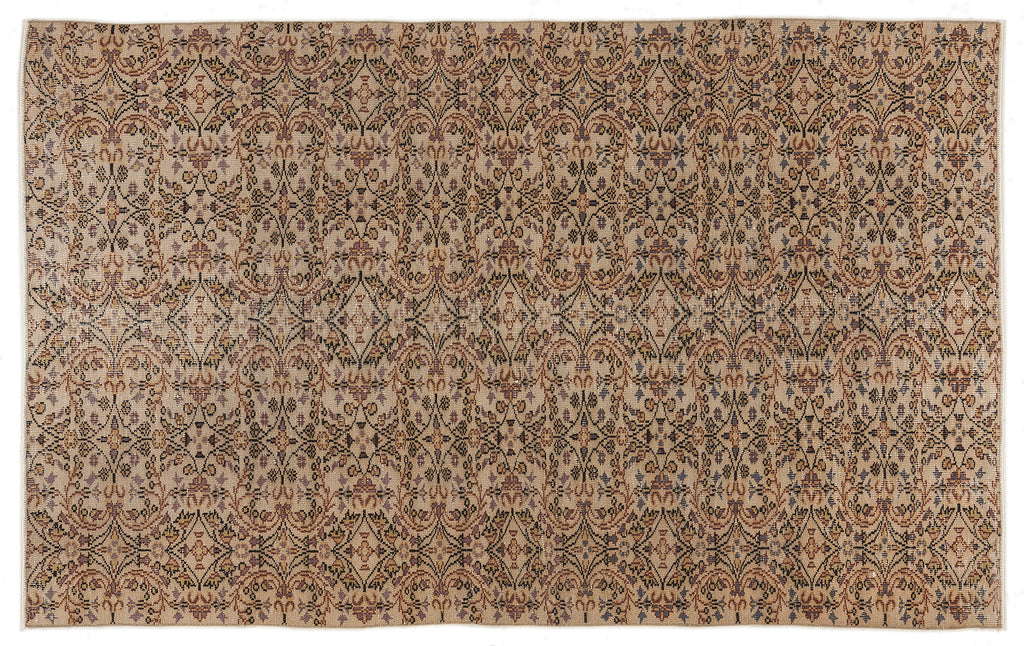 Beige Over Dyed Vintage Rug 6'0'' x 8'8'' ft 184 x 263 cm