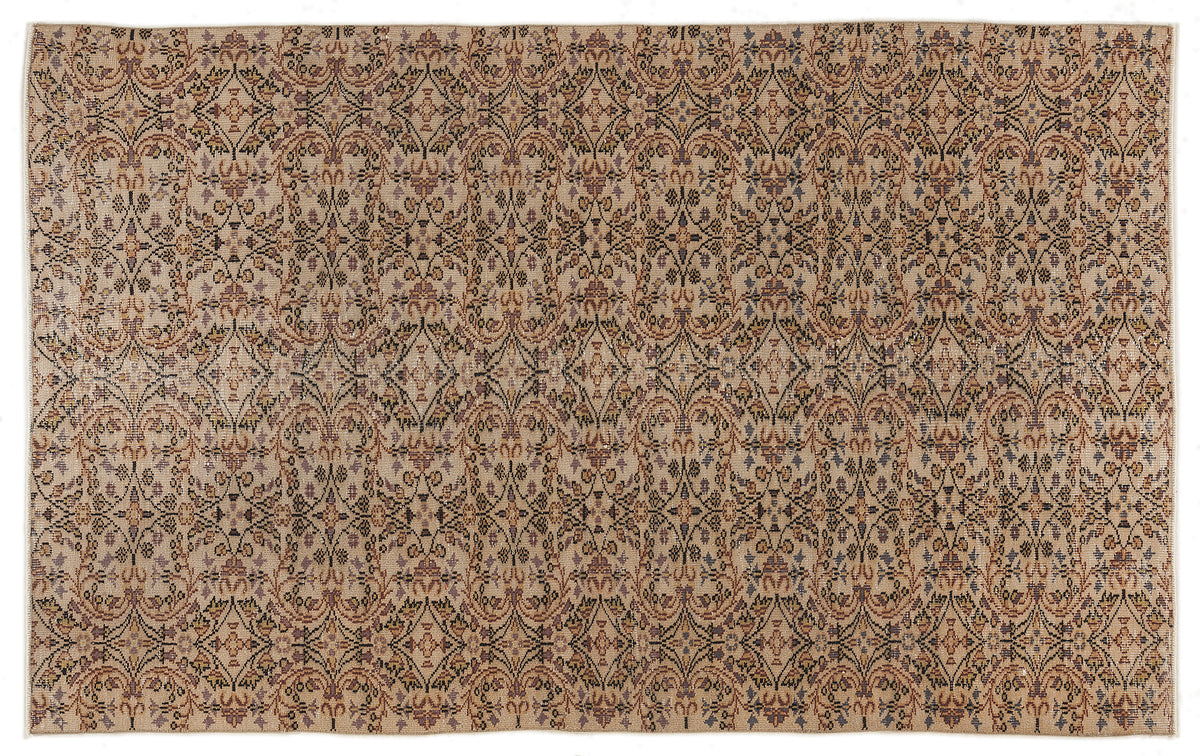 Beige Over Dyed Vintage Rug 6&#39;0&#39;&#39; x 8&#39;8&#39;&#39; ft 184 x 263 cm