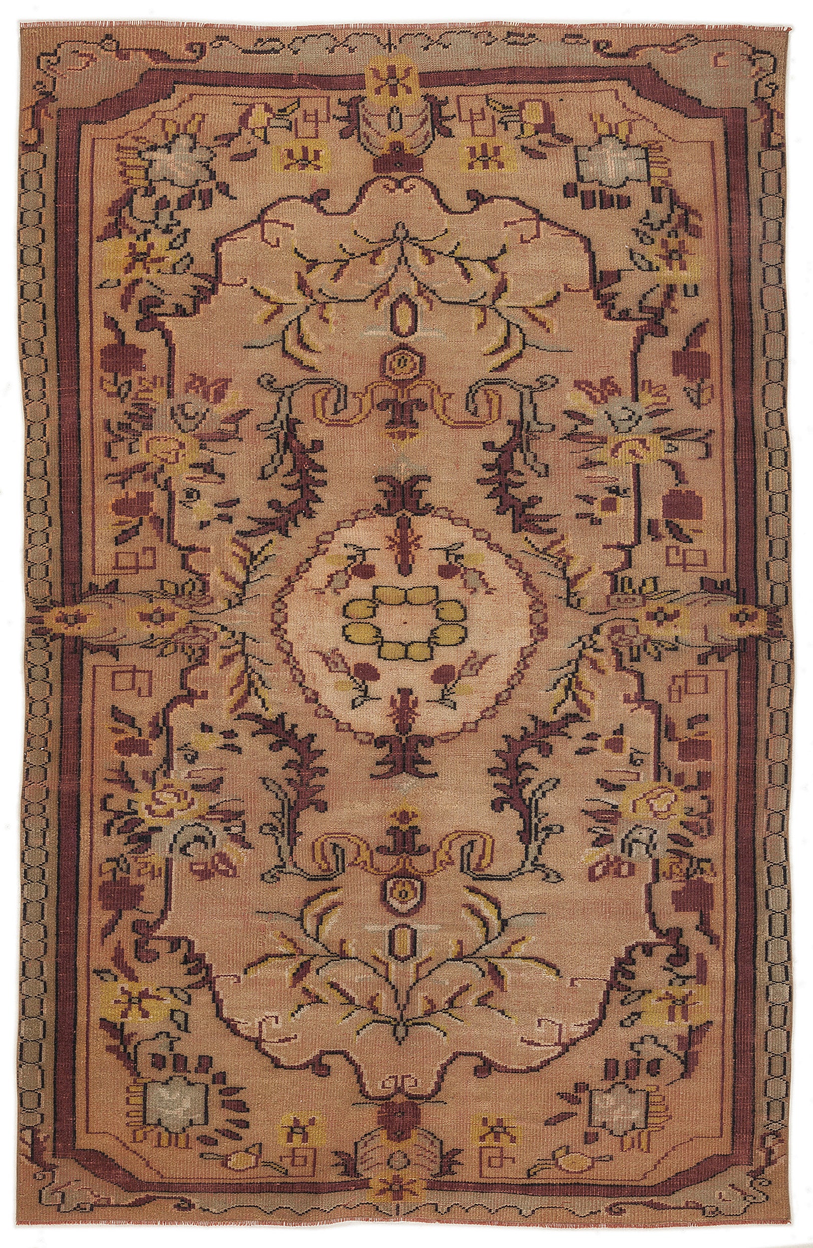 Naturel Over Dyed Vintage Rug 5'9'' x 9'2'' ft 174 x 280 cm
