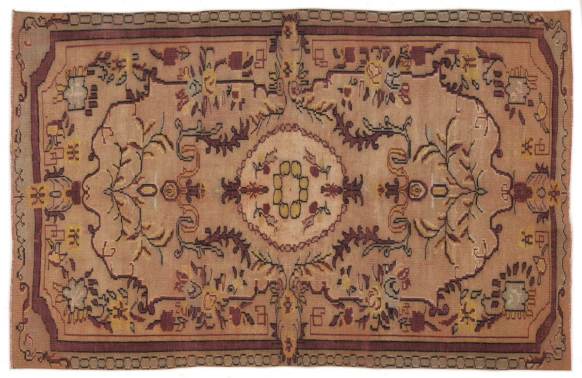 Naturel Over Dyed Vintage Rug 5&#39;9&#39;&#39; x 9&#39;2&#39;&#39; ft 174 x 280 cm
