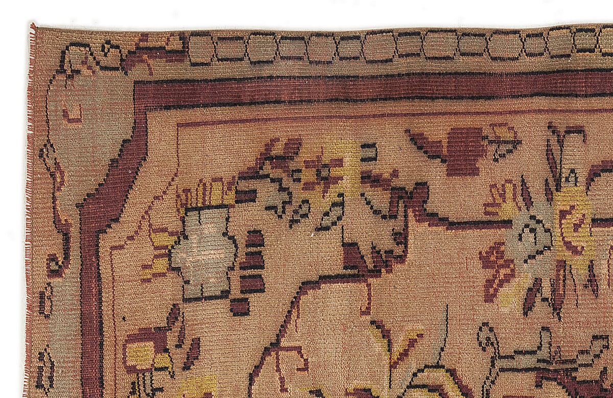 Naturel Over Dyed Vintage Rug 5&#39;9&#39;&#39; x 9&#39;2&#39;&#39; ft 174 x 280 cm